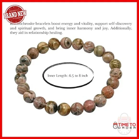 8mm Natural Gemstone Stretch Bracelet Handmade Healing Crystal